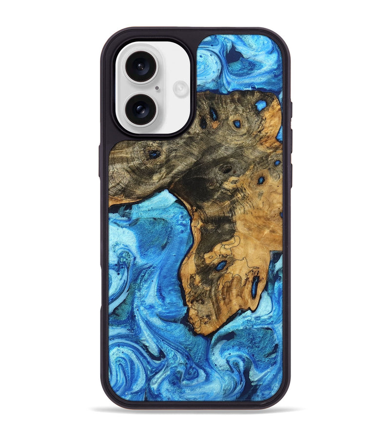 iPhone 16 Plus Wood Phone Case - Elliana (Blue, 799008)