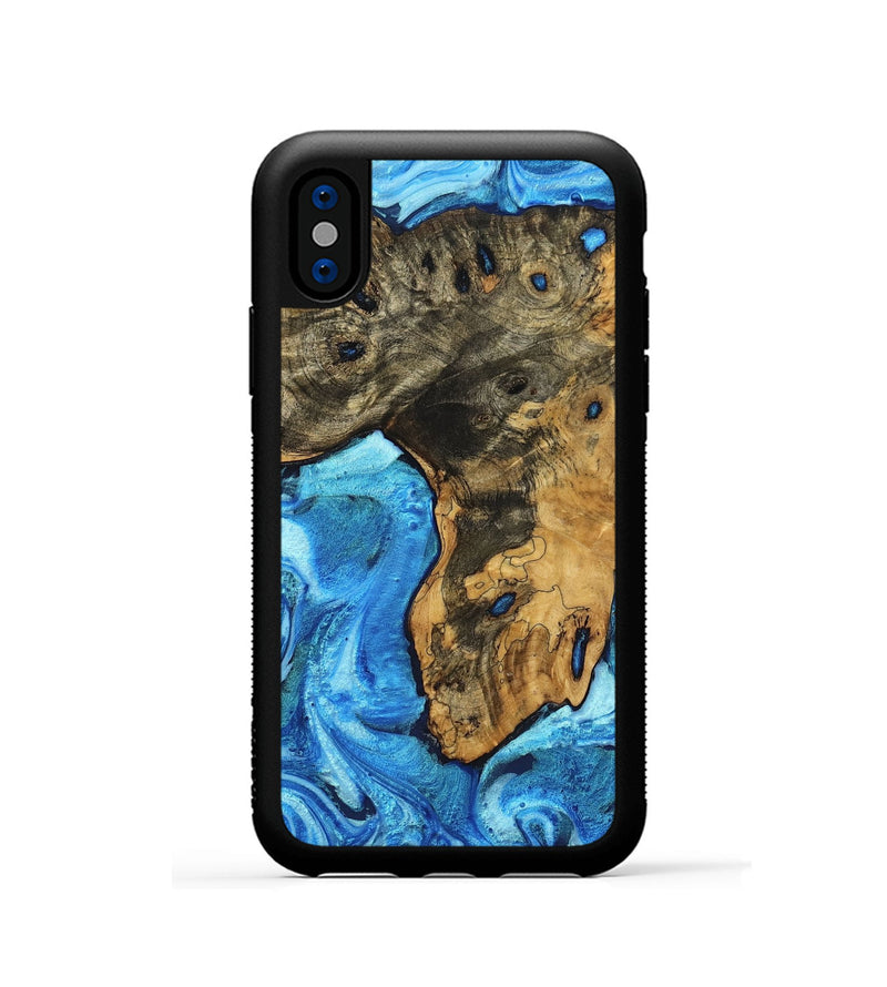 iPhone Xs Wood Phone Case - Elliana (Blue, 799008)