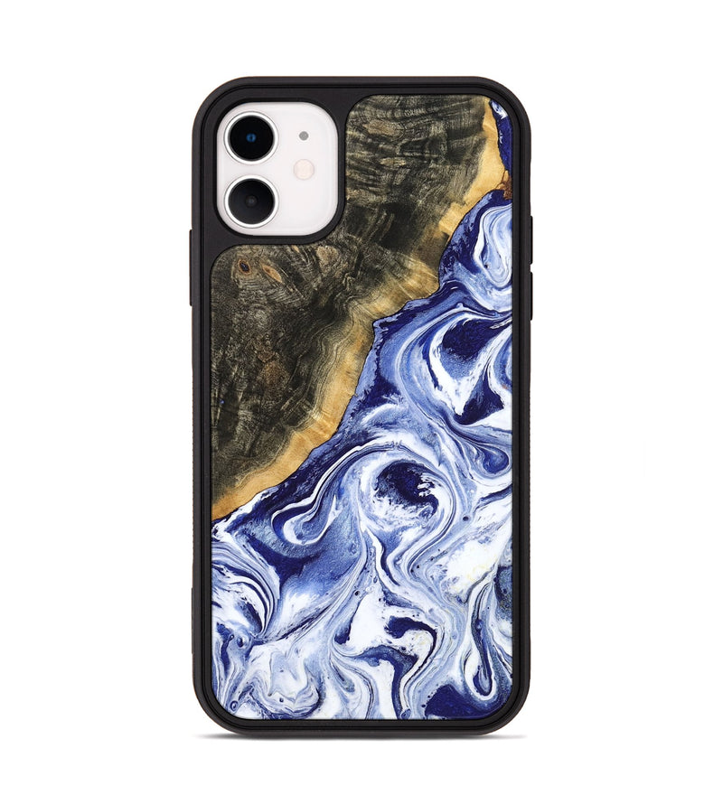 iPhone 11 Wood Phone Case - Tiffani (Blue, 799009)