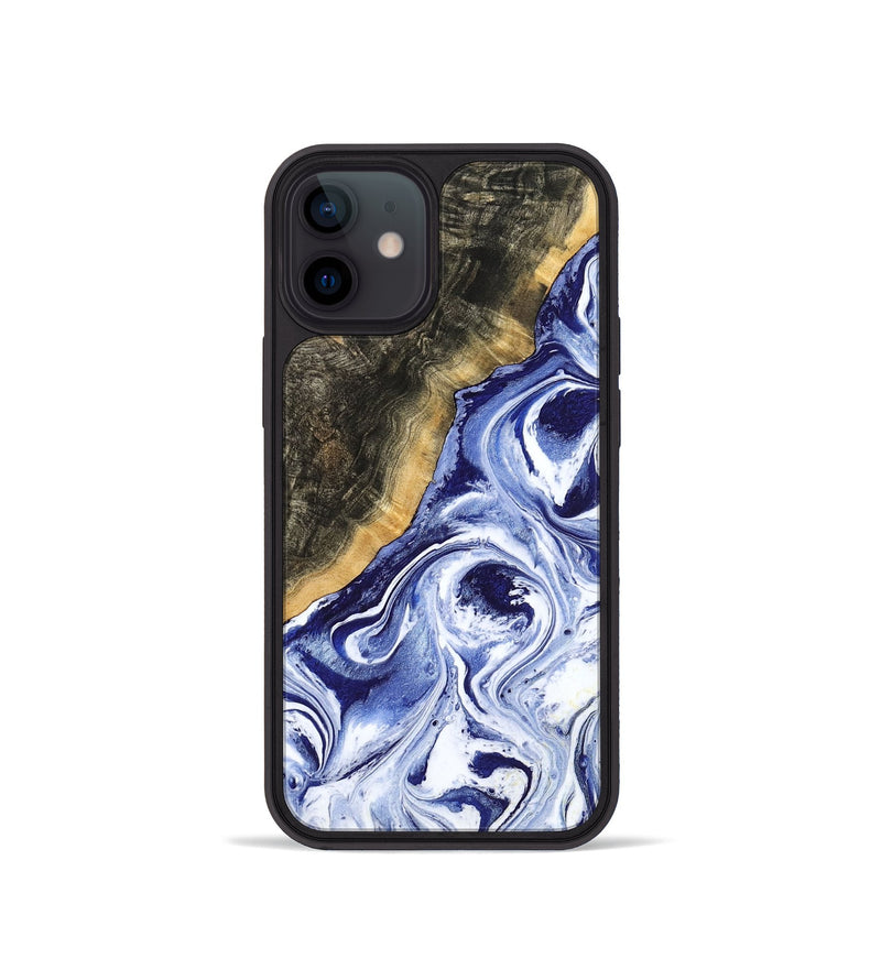 iPhone 12 mini Wood Phone Case - Tiffani (Blue, 799009)