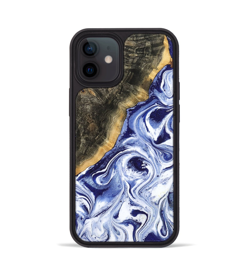 iPhone 12 Wood Phone Case - Tiffani (Blue, 799009)