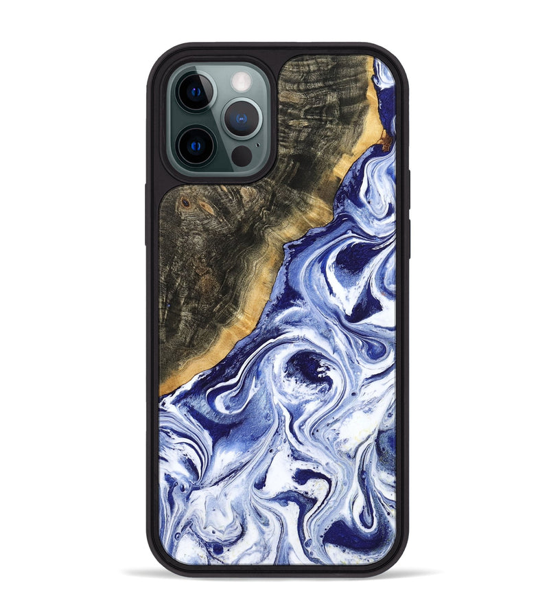 iPhone 12 Pro Max Wood Phone Case - Tiffani (Blue, 799009)