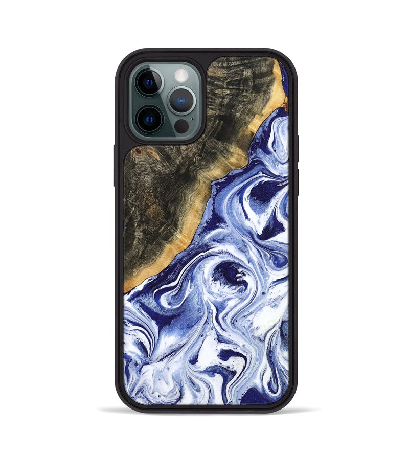 iPhone 12 Pro Wood Phone Case - Tiffani (Blue, 799009)