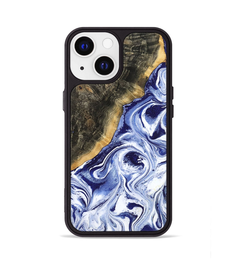 iPhone 13 Wood Phone Case - Tiffani (Blue, 799009)