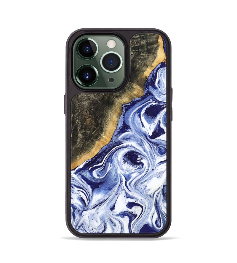 iPhone 13 Pro Wood Phone Case - Tiffani (Blue, 799009)