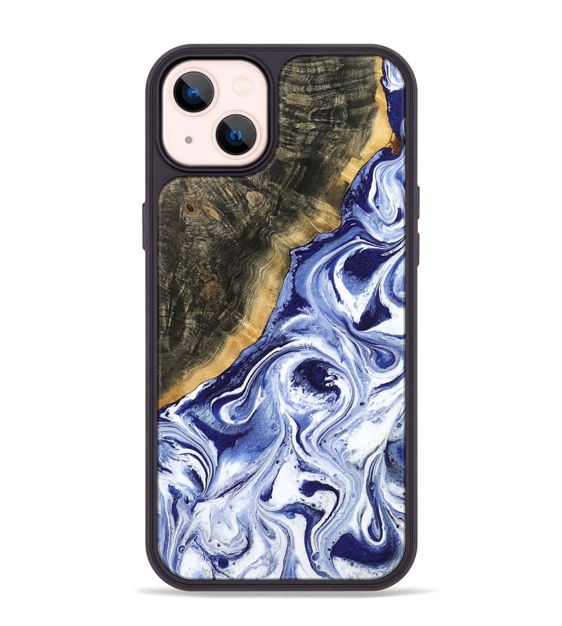 iPhone 14 Plus Wood Phone Case - Tiffani (Blue, 799009)