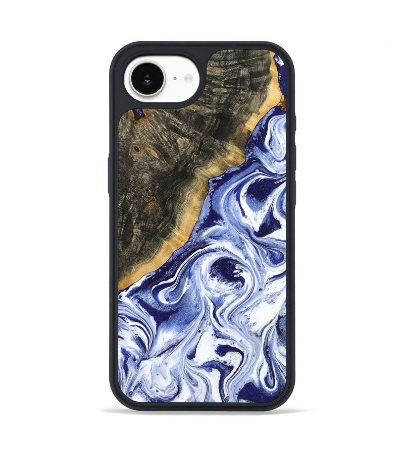 iPhone 16e Wood Phone Case - Tiffani (Blue, 799009)