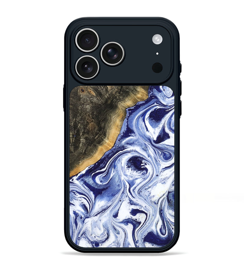 iPhone 17 Pro Max Wood Phone Case - Tiffani (Blue, 799009)
