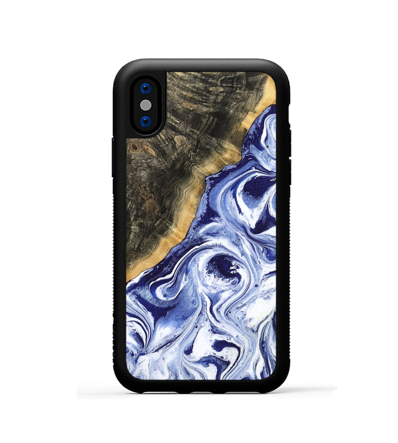 iPhone Xs Wood Phone Case - Tiffani (Blue, 799009)