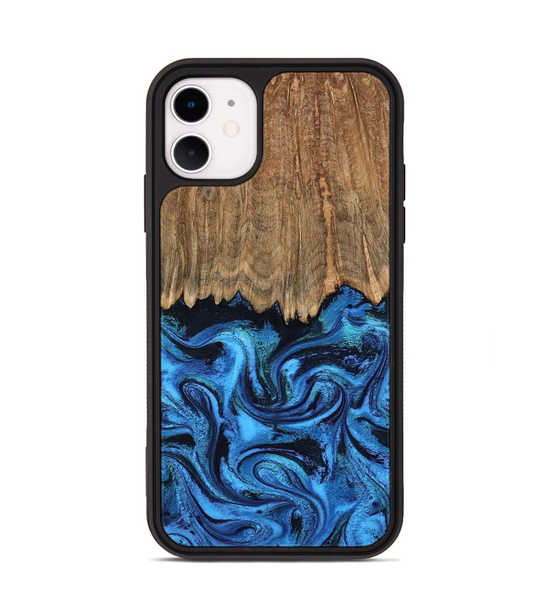 iPhone 11 Wood Phone Case - Patrice (Blue, 799010)
