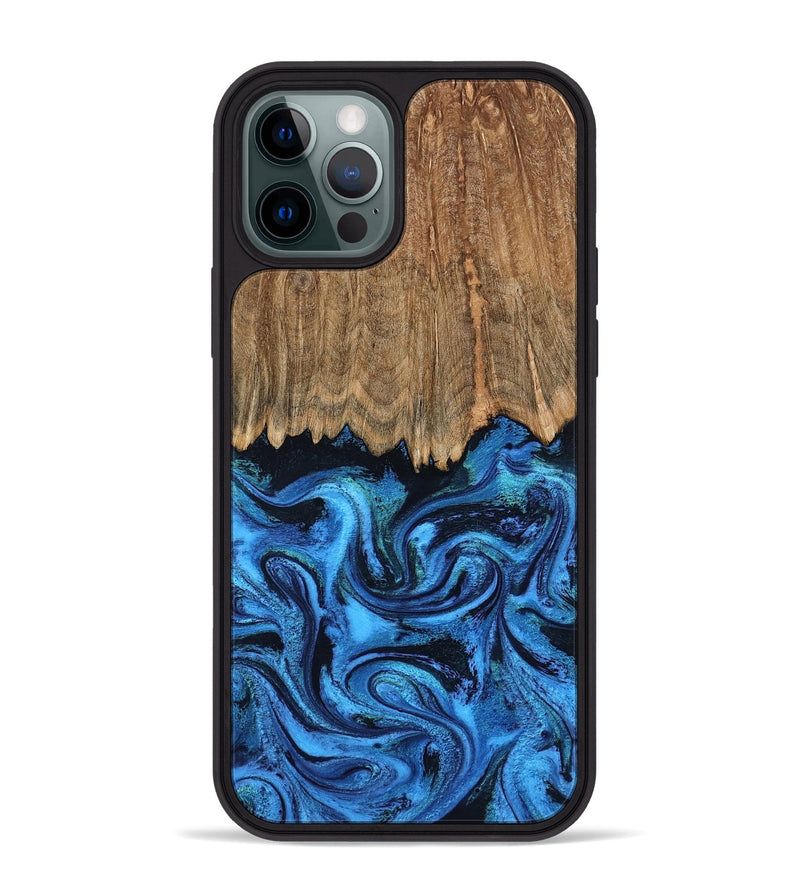 iPhone 12 Pro Max Wood Phone Case - Patrice (Blue, 799010)