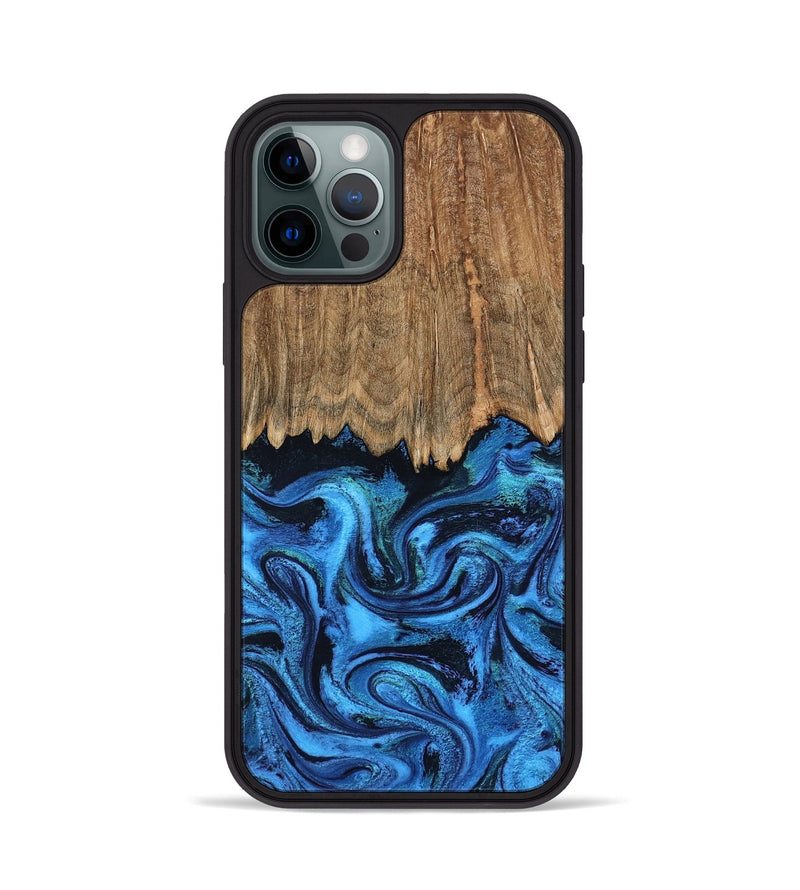 iPhone 12 Pro Wood Phone Case - Patrice (Blue, 799010)
