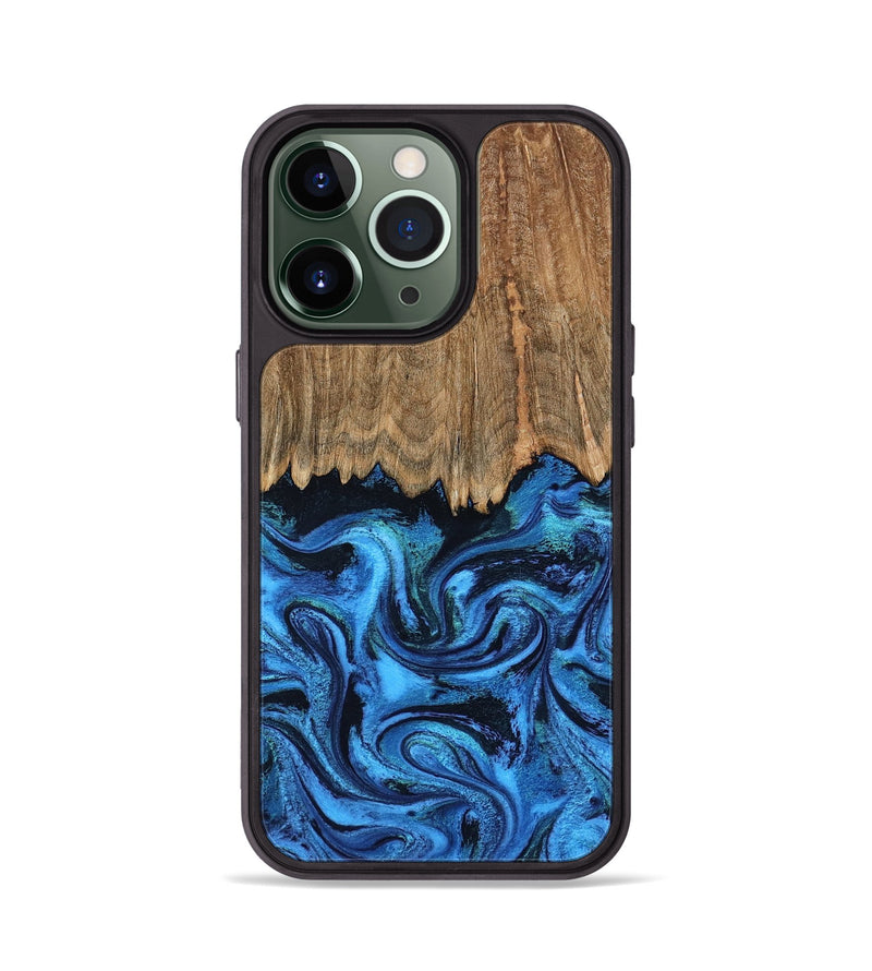 iPhone 13 Pro Wood Phone Case - Patrice (Blue, 799010)