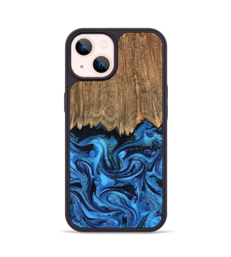 iPhone 14 Wood Phone Case - Patrice (Blue, 799010)