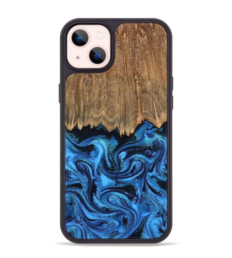 iPhone 14 Plus Wood Phone Case - Patrice (Blue, 799010)