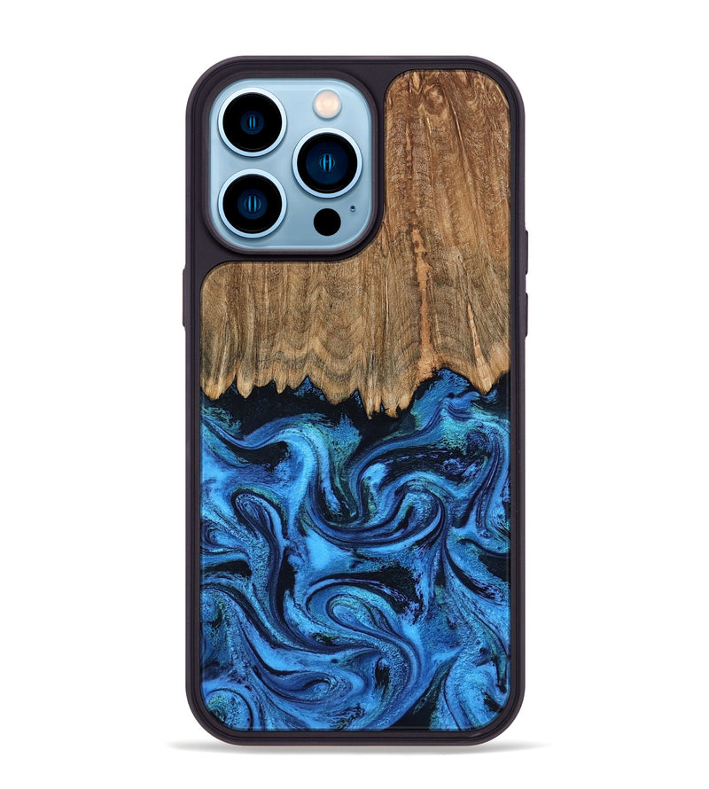 iPhone 14 Pro Max Wood Phone Case - Patrice (Blue, 799010)