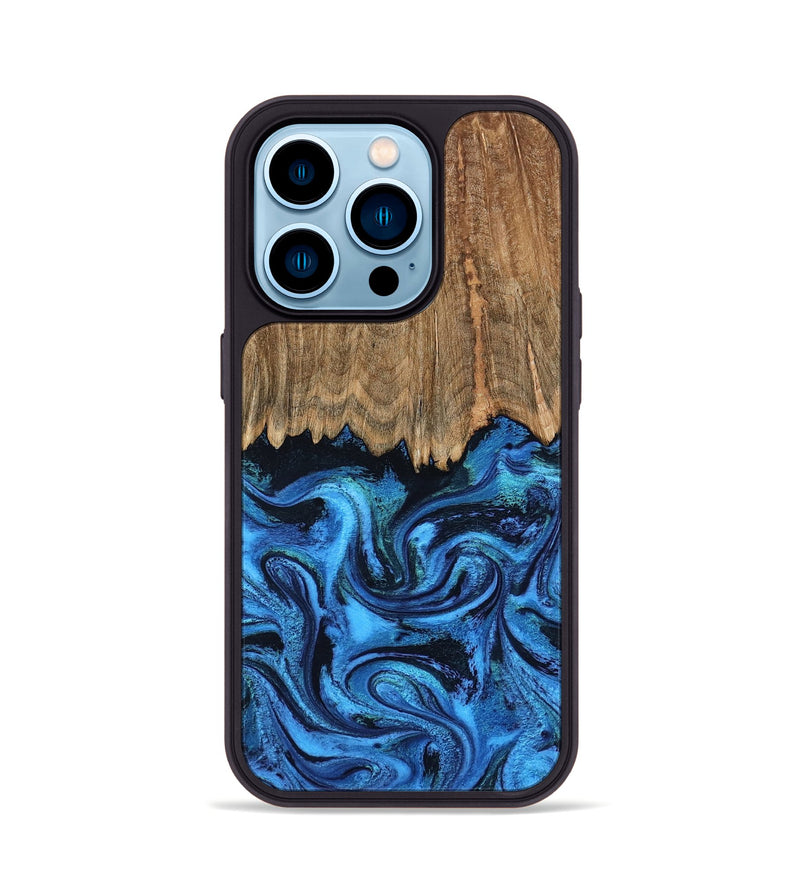 iPhone 14 Pro Wood Phone Case - Patrice (Blue, 799010)