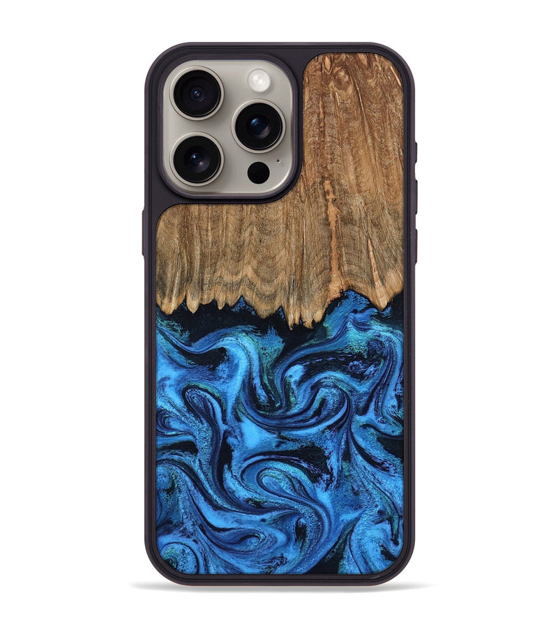 iPhone 15 Pro Max Wood Phone Case - Patrice (Blue, 799010)