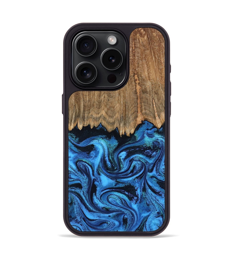 iPhone 15 Pro Wood Phone Case - Patrice (Blue, 799010)