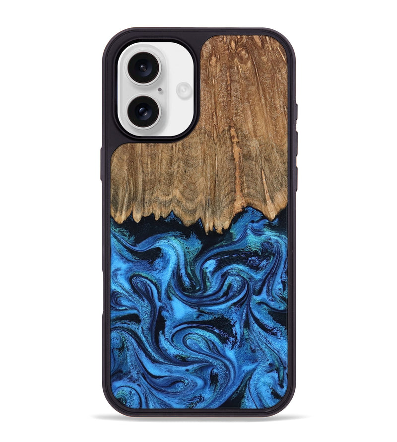 iPhone 16 Plus Wood Phone Case - Patrice (Blue, 799010)