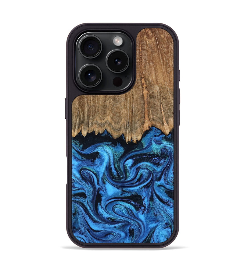 iPhone 16 Pro Wood Phone Case - Patrice (Blue, 799010)