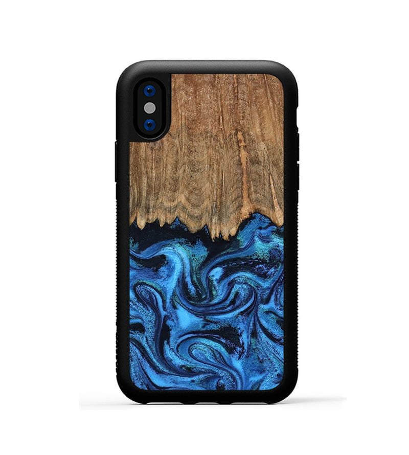 iPhone Xs Wood Phone Case - Patrice (Blue, 799010)