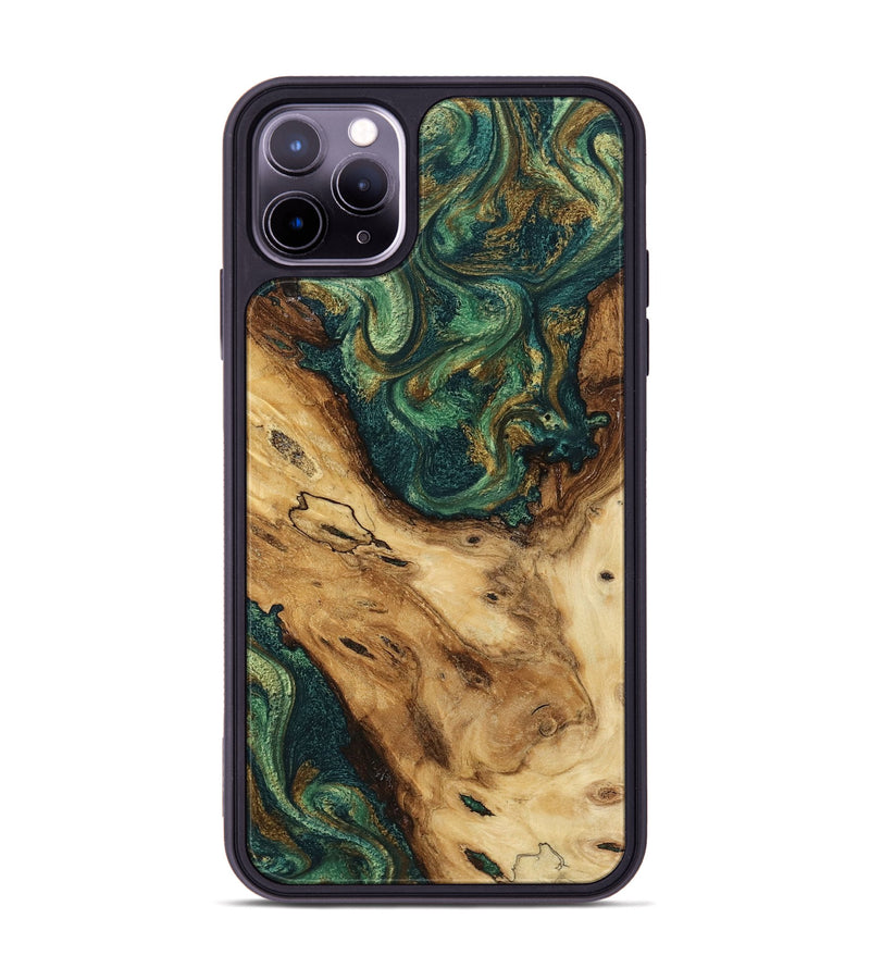iPhone 11 Pro Max Wood Phone Case - Devonta (Green, 799013)