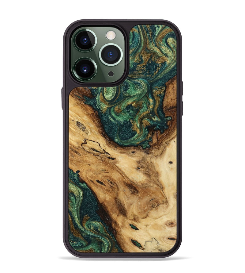 iPhone 13 Pro Max Wood Phone Case - Devonta (Green, 799013)