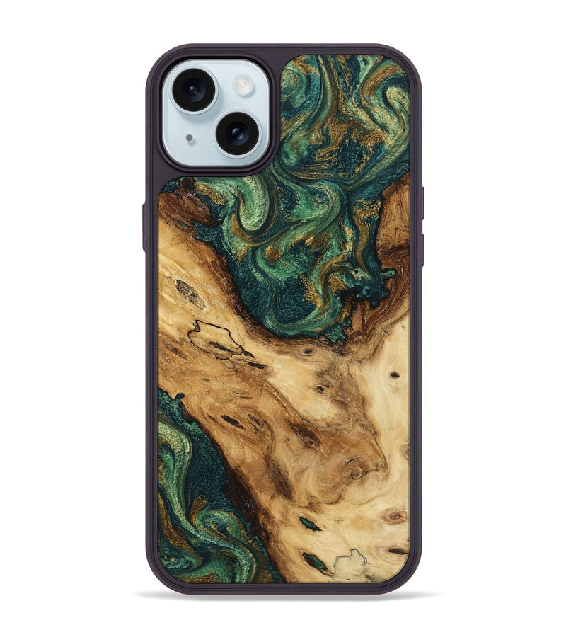 iPhone 15 Plus Wood Phone Case - Devonta (Green, 799013)