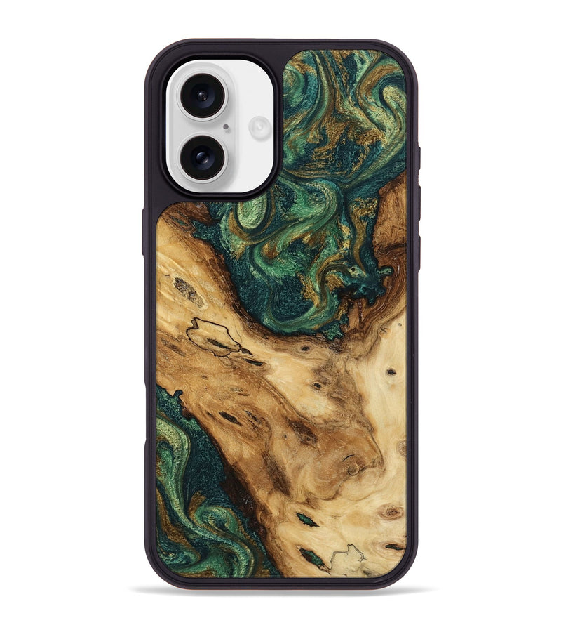 iPhone 16 Plus Wood Phone Case - Devonta (Green, 799013)