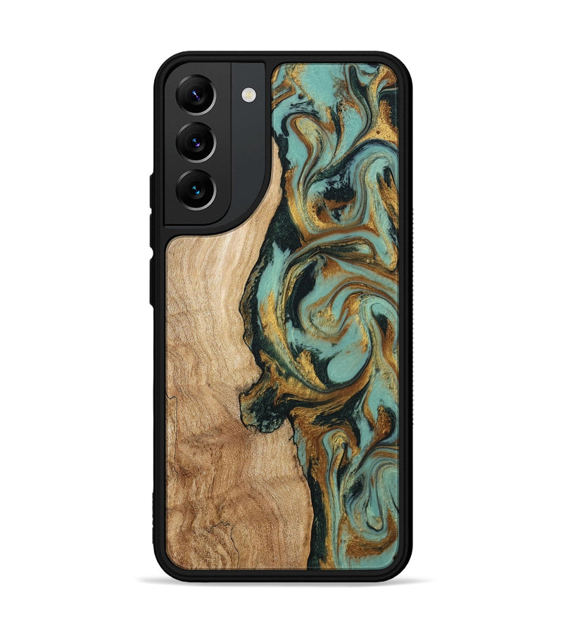 Galaxy S22 Plus Wood Phone Case - Janis (Teal & Gold, 799016)