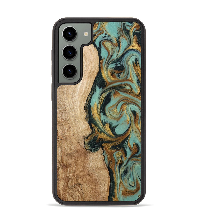 Galaxy S23 Plus Wood Phone Case - Janis (Teal & Gold, 799016)