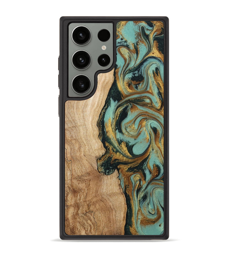 Galaxy S23 Ultra Wood Phone Case - Janis (Teal & Gold, 799016)