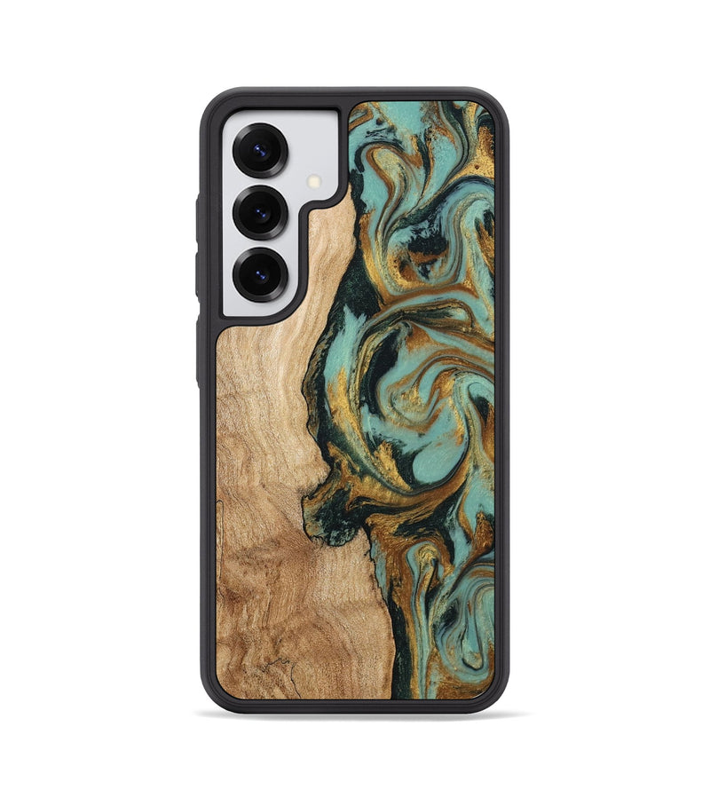Galaxy S25 Wood Phone Case - Janis (Teal & Gold, 799016)