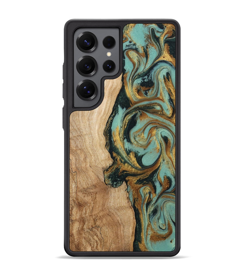 Galaxy S25 Ultra Wood Phone Case - Janis (Teal & Gold, 799016)
