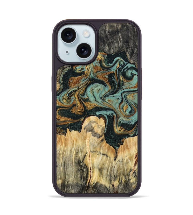 iPhone 15 Wood Phone Case - Vikki (Green, 799017)