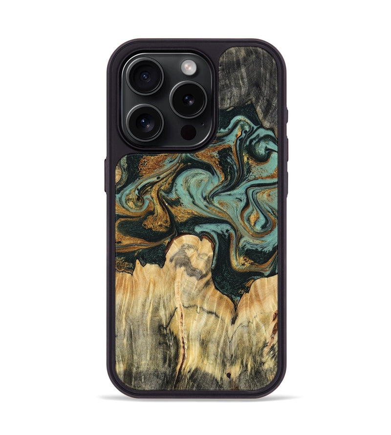 iPhone 15 Pro Wood Phone Case - Vikki (Green, 799017)