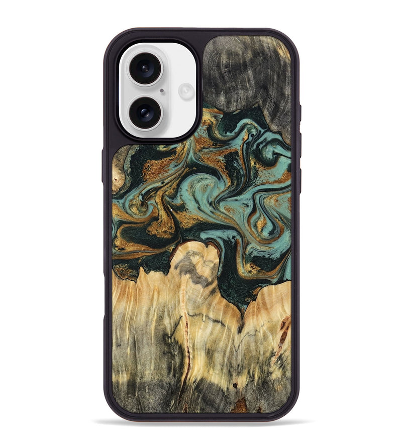 iPhone 16 Plus Wood Phone Case - Vikki (Green, 799017)