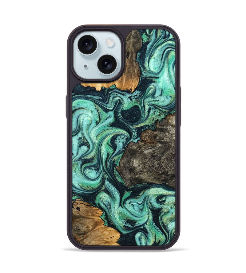 iPhone 15 Wood Phone Case - Luther (Green, 799018)