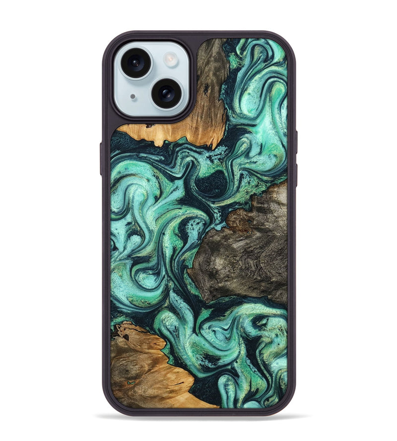 iPhone 15 Plus Wood Phone Case - Luther (Green, 799018)