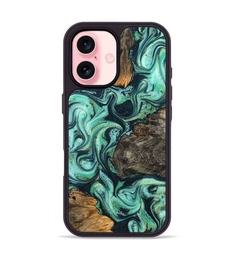 iPhone 16 Wood Phone Case - Luther (Green, 799018)