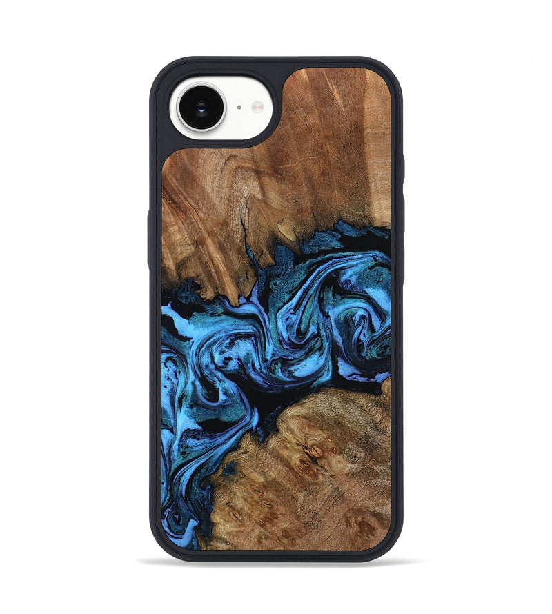 iPhone 16e Wood Phone Case - Darian (Blue, 799019)