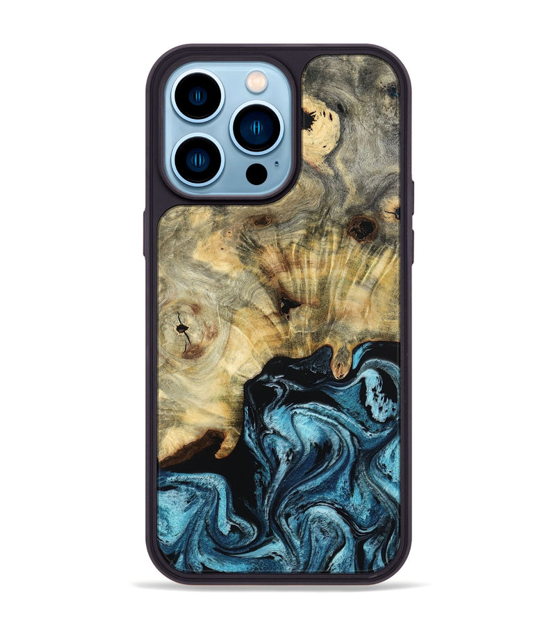 iPhone 14 Pro Max Wood Phone Case - Azul (Blue, 799020)