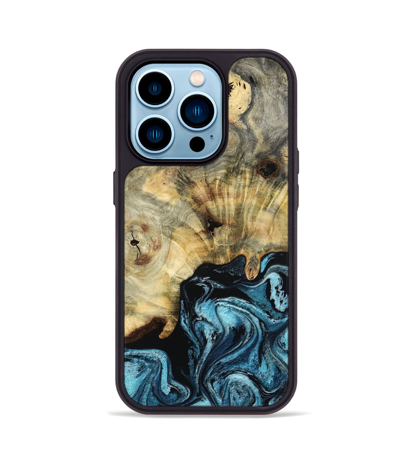 iPhone 14 Pro Wood Phone Case - Azul (Blue, 799020)