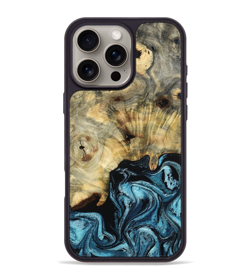 iPhone 16 Pro Max Wood Phone Case - Azul (Blue, 799020)