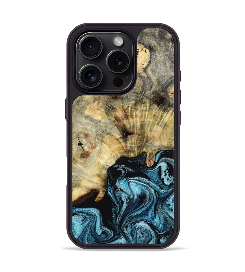 iPhone 16 Pro Wood Phone Case - Azul (Blue, 799020)