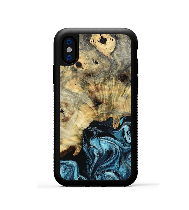 iPhone Xs Wood Phone Case - Azul (Blue, 799020)