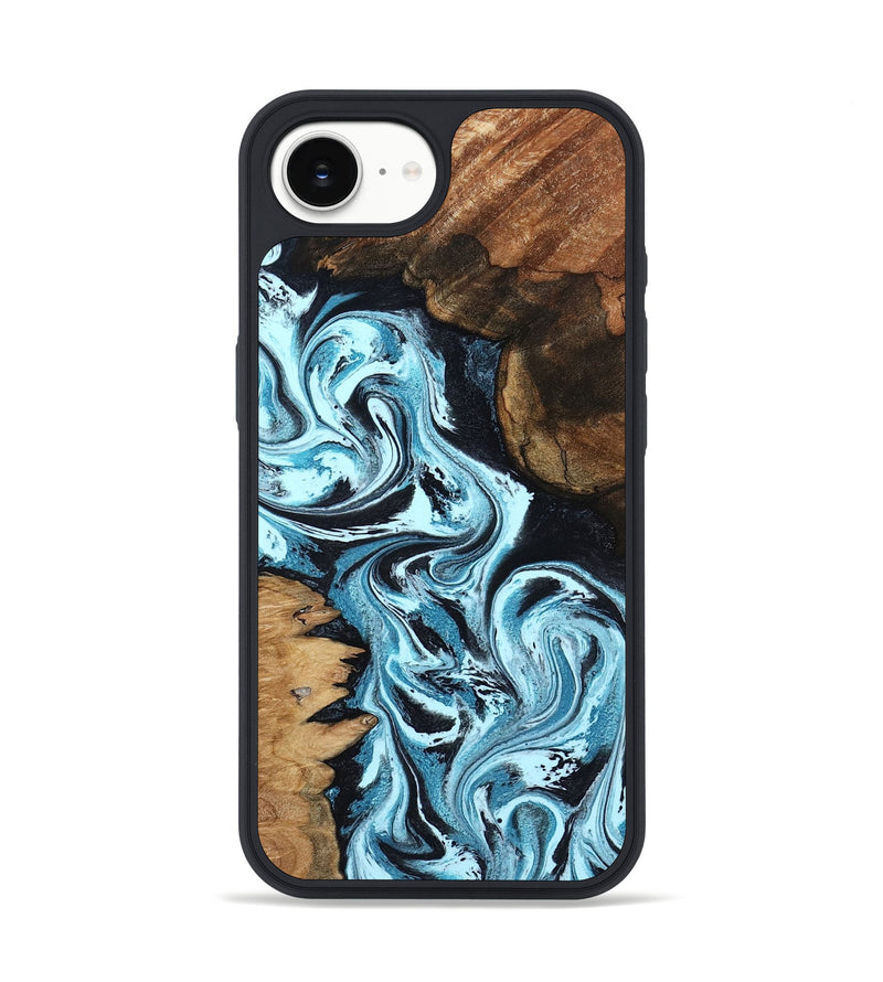 iPhone 16e Wood Phone Case - Benson (Blue, 799021)