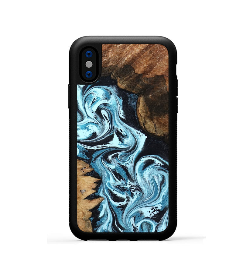 iPhone Xs Wood Phone Case - Benson (Blue, 799021)