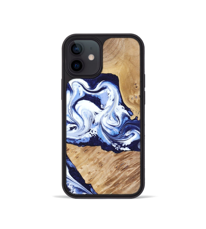 iPhone 12 mini Wood Phone Case - Amoura (Blue, 799022)